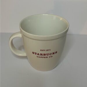 Starbucks Holiday 2007 Cream Mug with Red‎ Logo